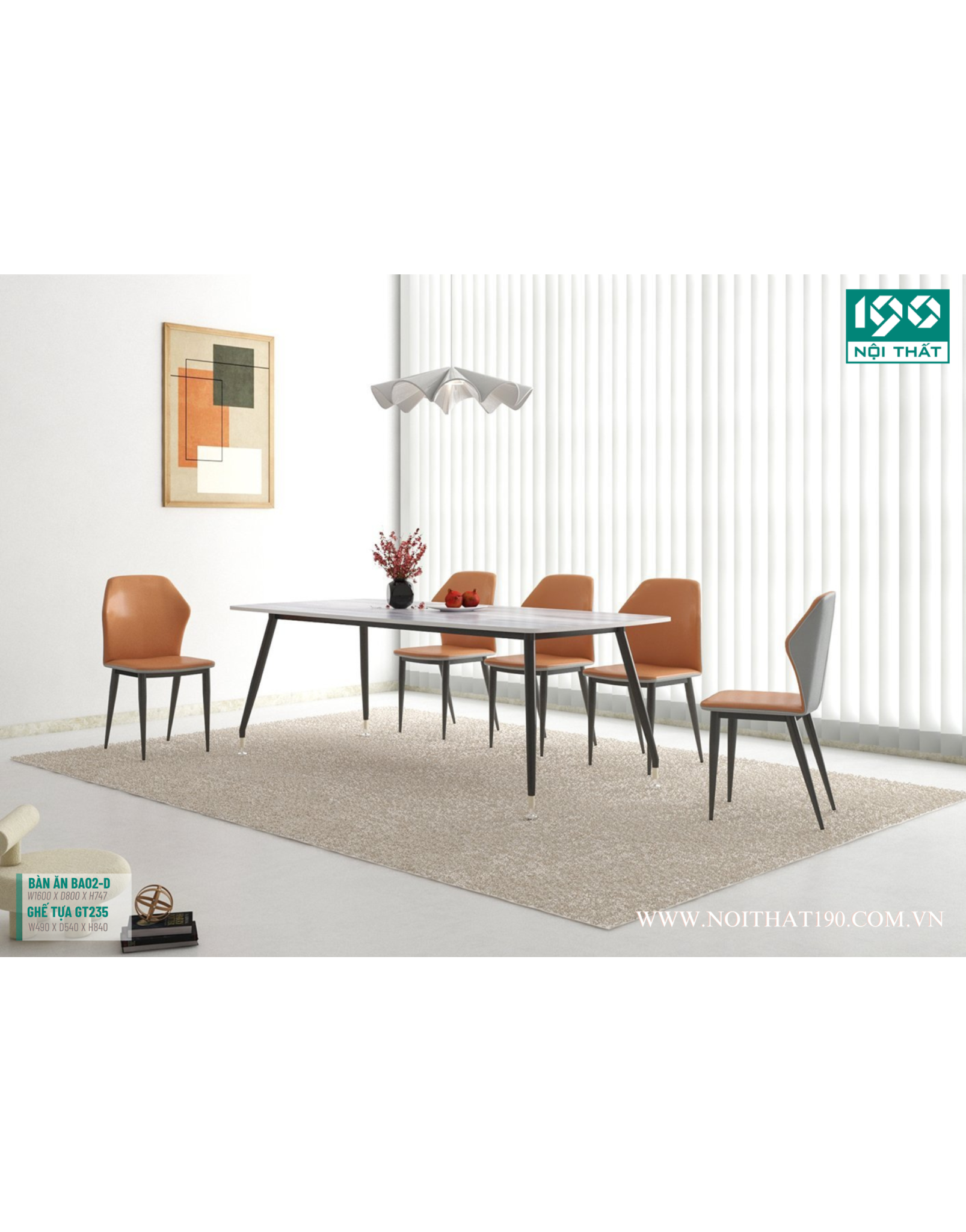 Bộ bàn ăn BA02, Ghế GT235