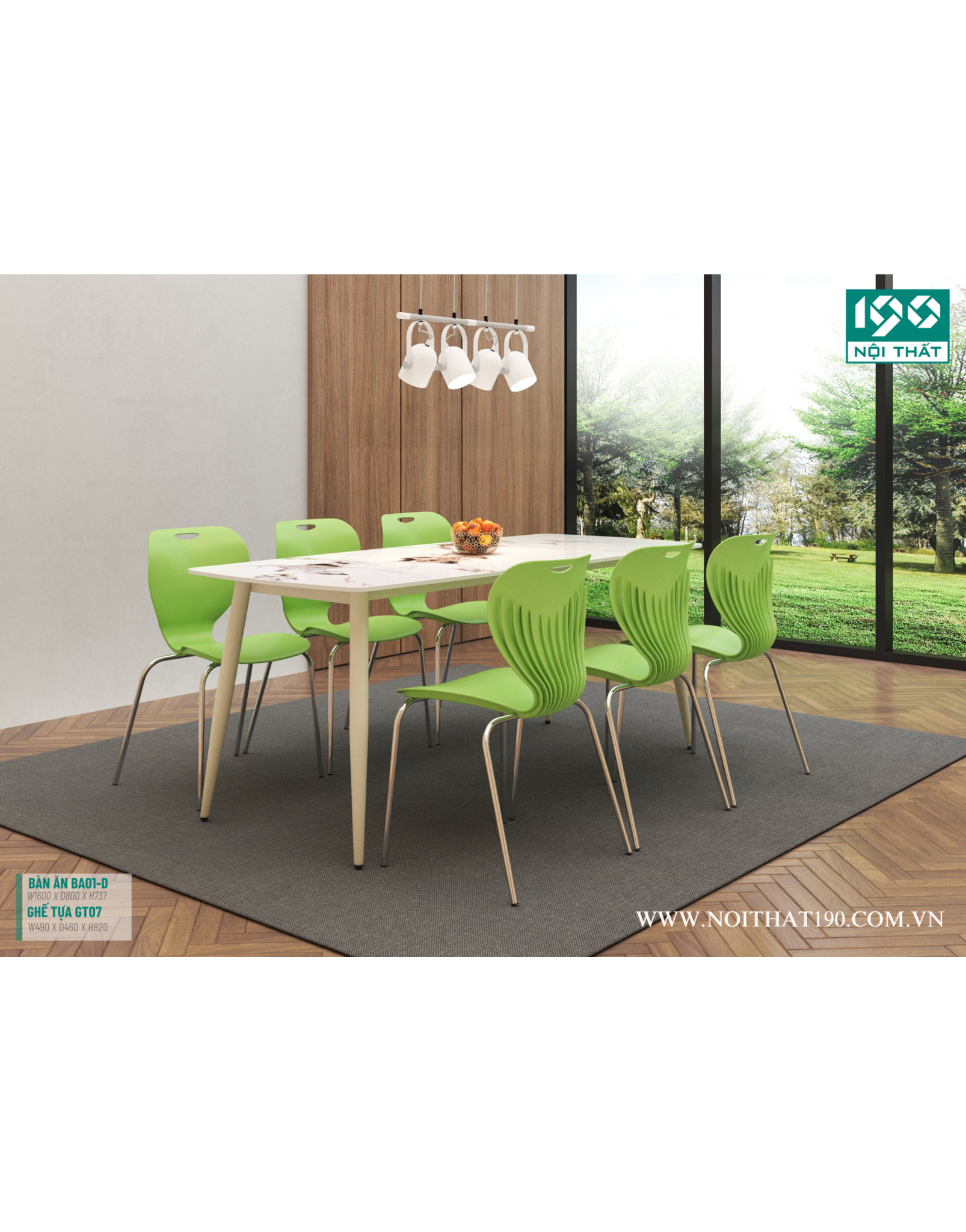 Bộ bàn ăn BA01, Ghế GT07