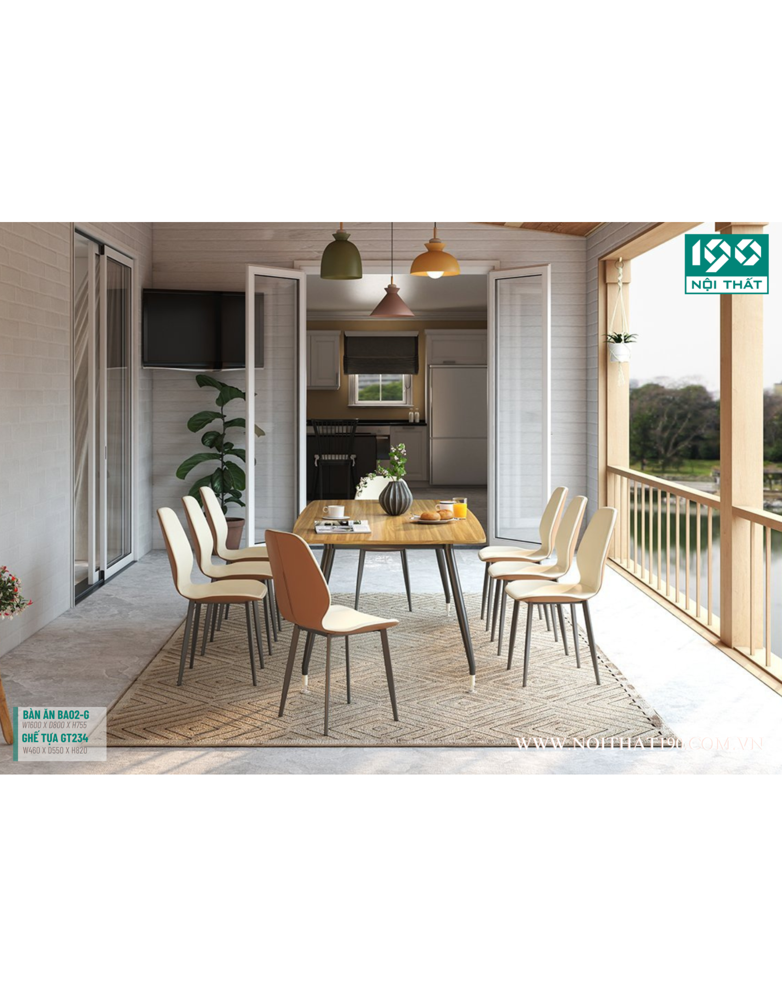 Bộ bàn ăn BA02, Ghế GT234