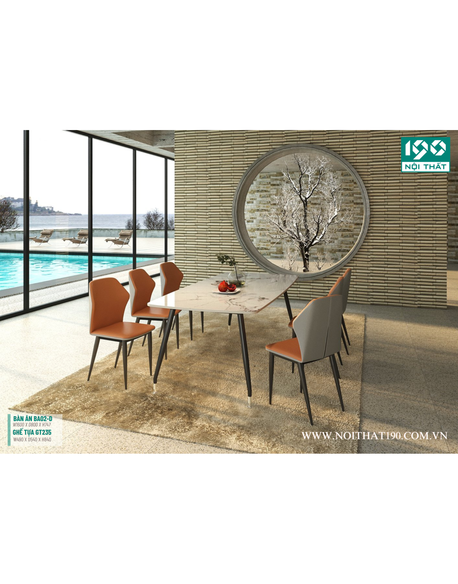 Bộ bàn ăn BA02, Ghế GT235.