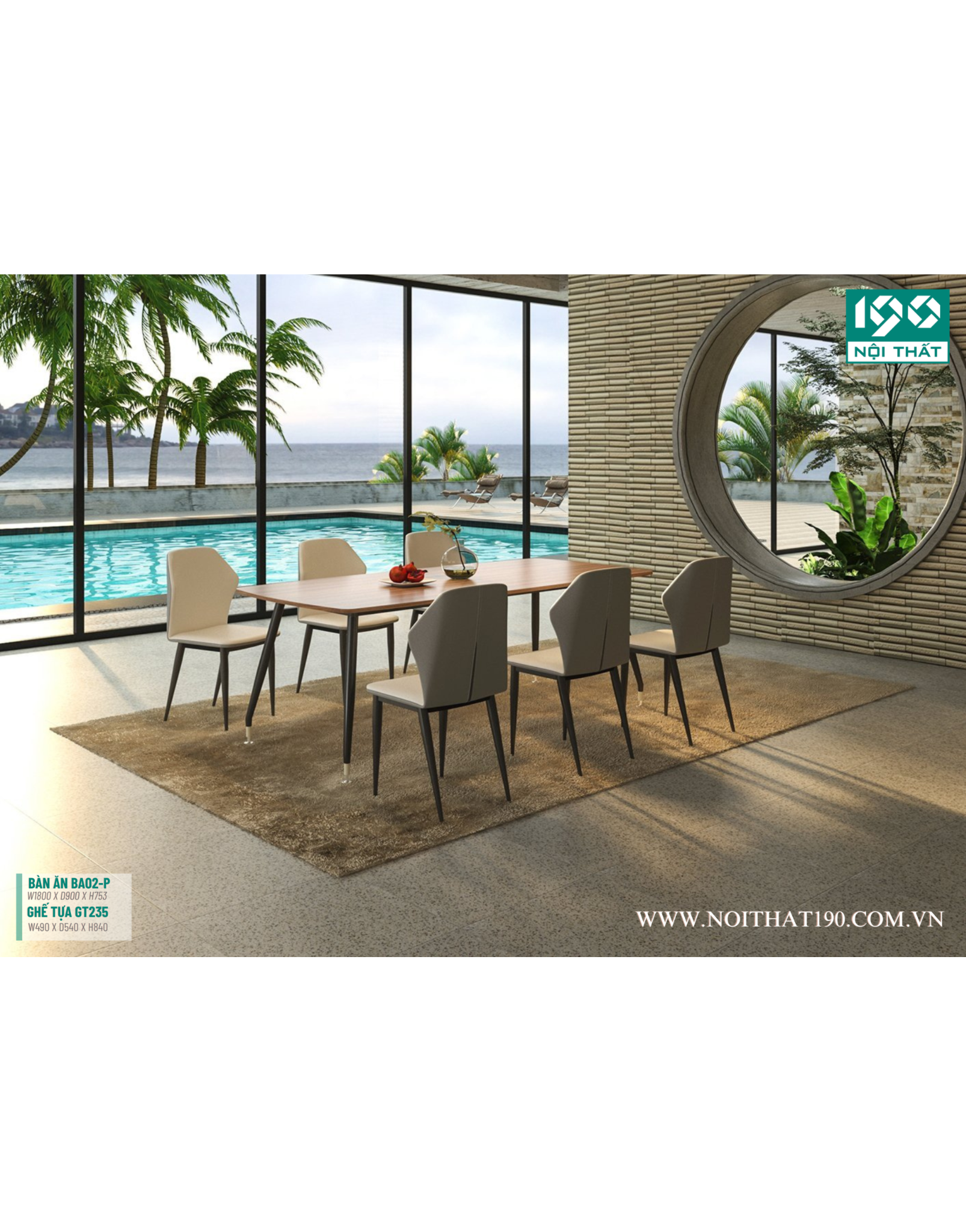 Bộ bàn ăn BA02, Ghế GT235..