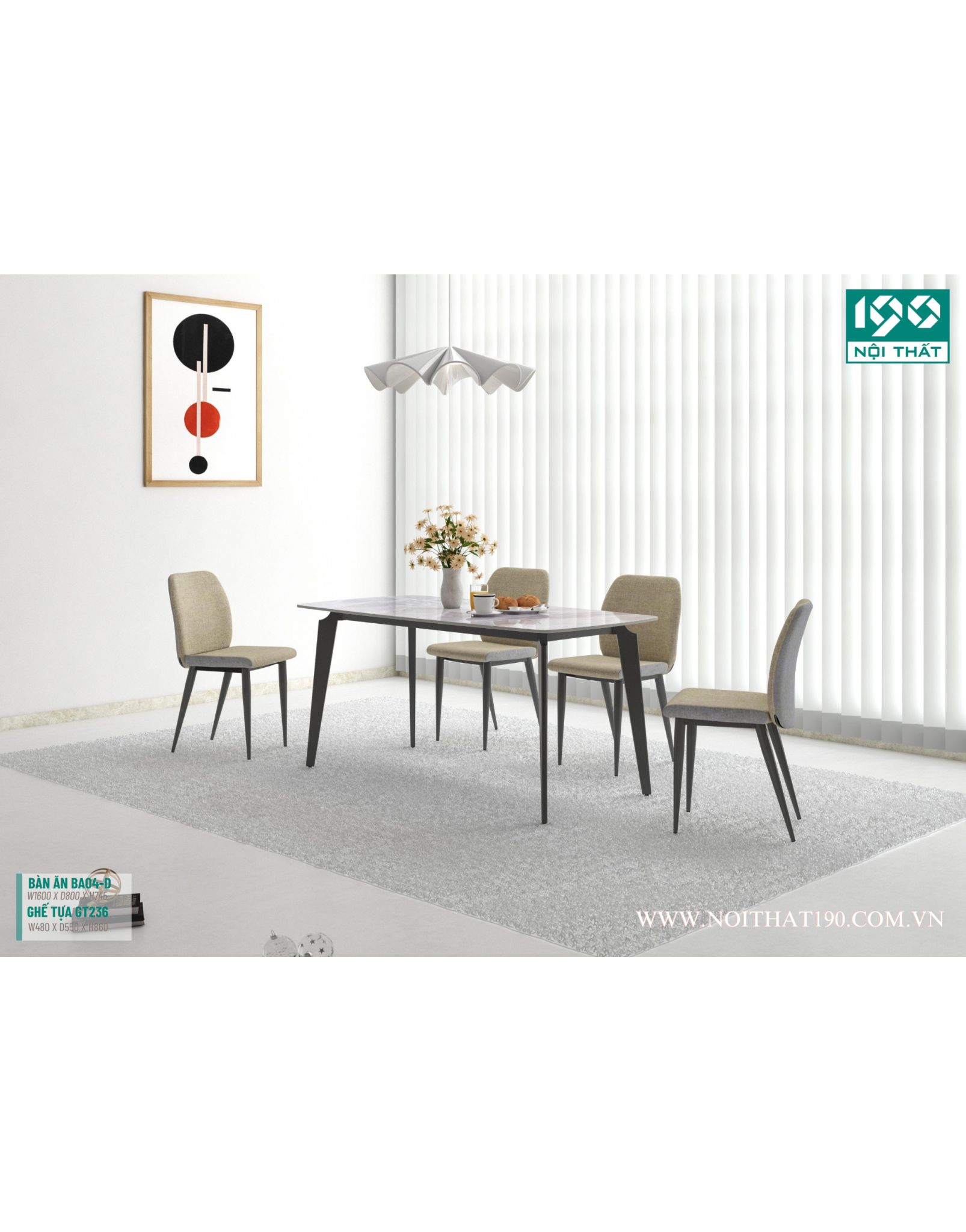 Bộ bàn ăn BA04, GT236