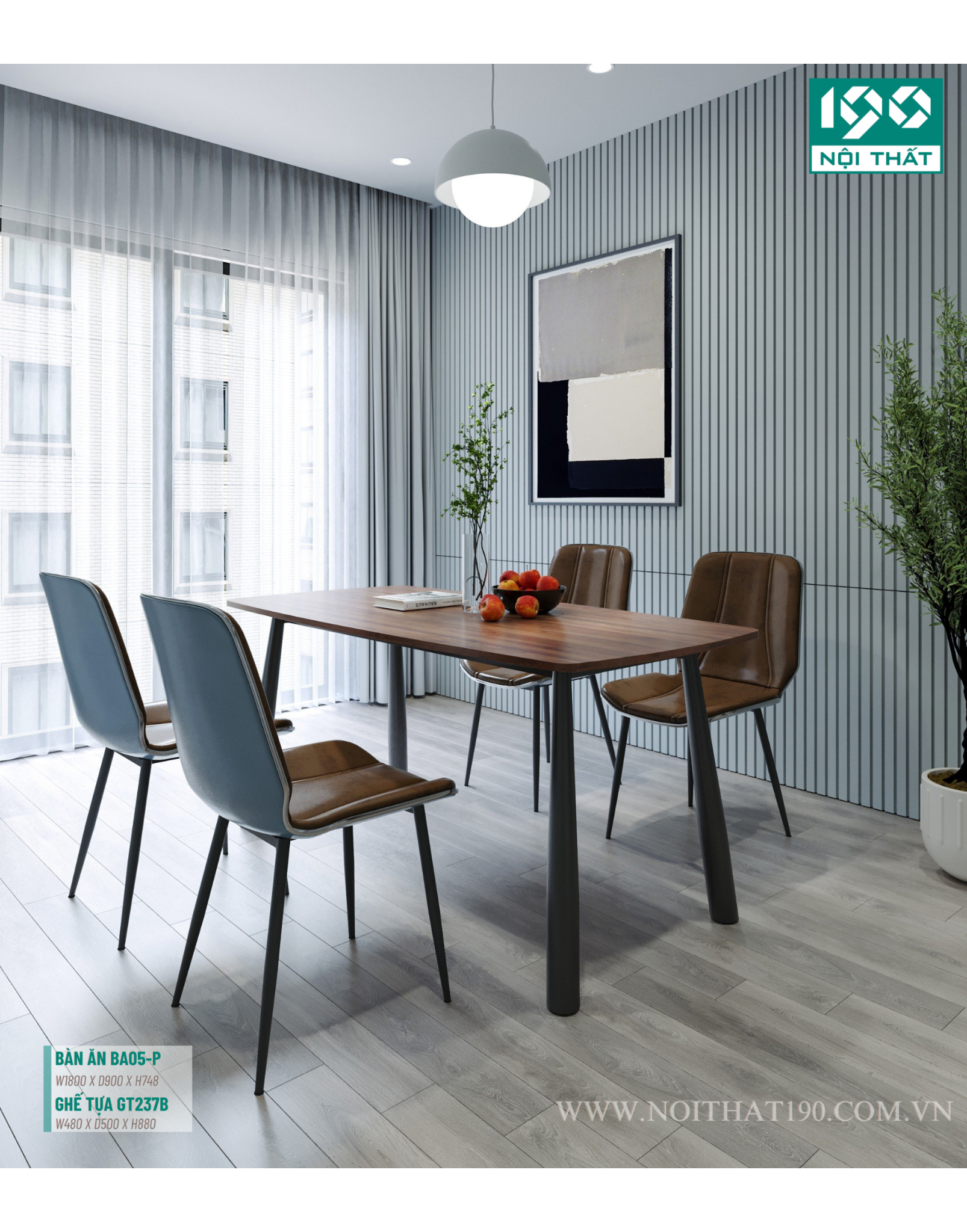 Bộ bàn ăn BA05, Ghế tựa GT237B