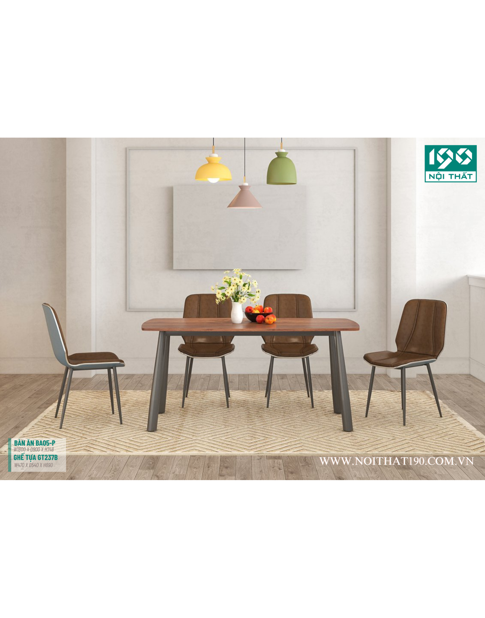 Bộ bàn ăn BA05, Ghế tựa GT237B