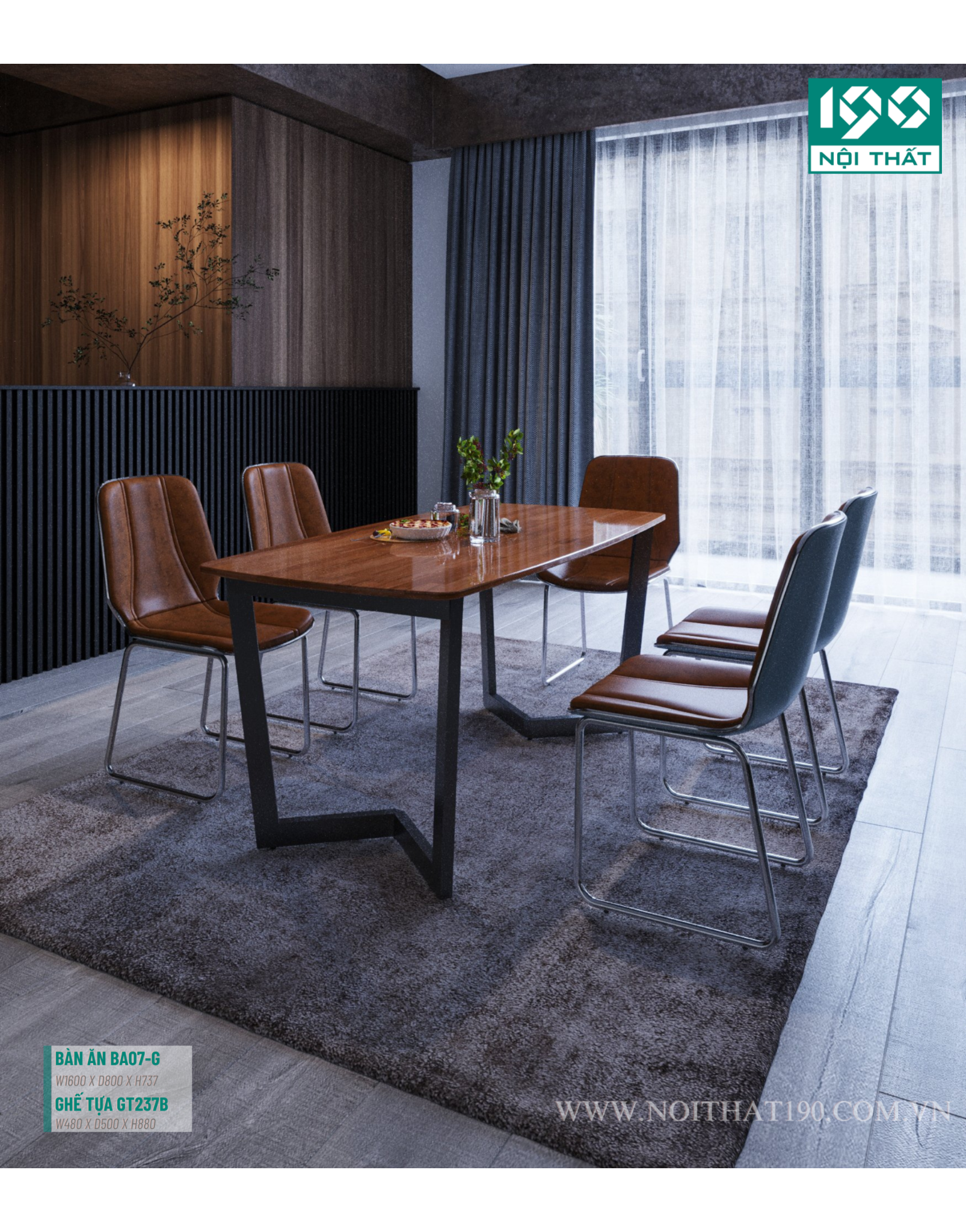 Bộ bàn ăn BA07, Ghế GT237