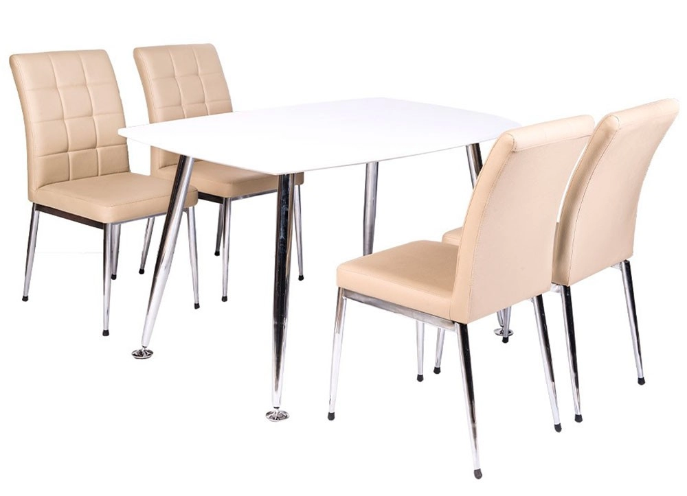 BÀN GHẾ ĂN KHUNG THÉP THE ONE 
B68  - G68 (sơn trắng)